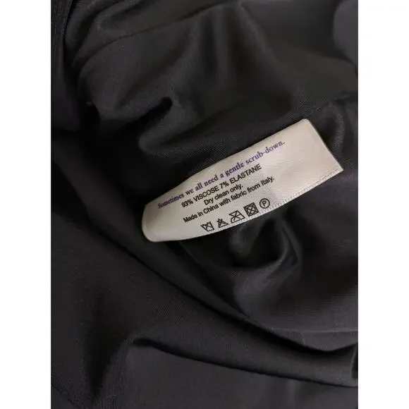 NEW MM LaFleur Valerie Wrap Top 1X Pleated Jersey Crepe Black Cap Sleeve - Picture 8 of 13